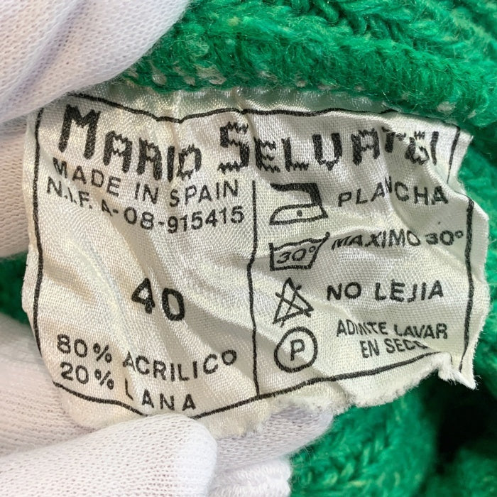 MARIO SELVATGI アクリル ウール クルーネックセーター グリーン スペイン製 Size L-XL 相当 福生店