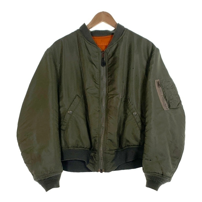 60`s U.S. ARMY 米空軍 SPORTS MASTERS スポーツマスター 縦ステッチ MA-1 ミリタリー フライトジャケット オリーブ 8415-818-7353 DSA-100-69-C-2767 Size L 福生店