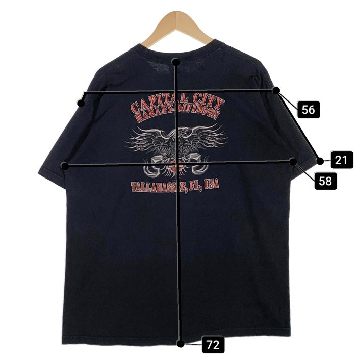HARLEY-DAVIDSON ハーレーダビッドソン バー&シールド イーグル プリント Tシャツ ブラック Size XL 福生店