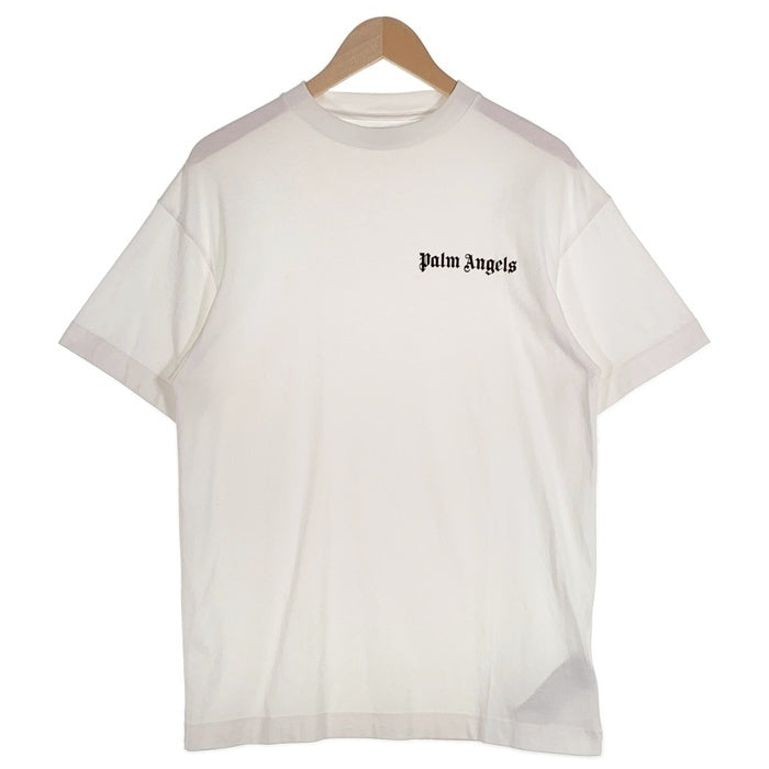 Palm Angels パームエンジェルス Logo Print T-Shirt ロゴプリント モックネック 半袖 Tシャツ フロッキープリント ホワイト PMAA001F18413018 Size S 福生店