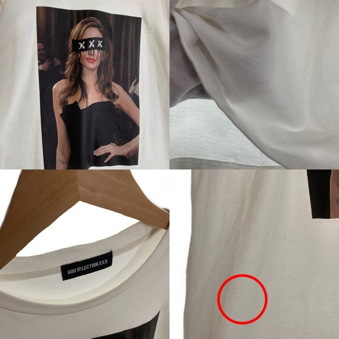 GOD SELECTION XXX ゴッドセレクショントリプルエックス Angelina Jolie アンジェリーナジョリー 半袖 Tシャツ ホワイト Size L 福生店