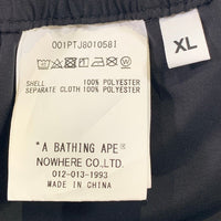 A BATHING APE アベイシングエイプ パイピングサイドライン トラックパンツ ブラック ポリエステル 001PTJ801058I Size XL 福生店