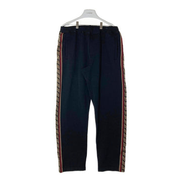 FENDI フェンディ FB0496 A6TH ズッカ柄 ストライプ トラックパンツ ブラック size52 瑞穂店