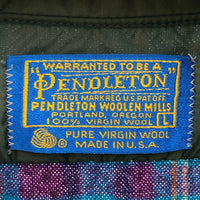 PENDLETON ペンドルトン 70's USA製 チェック ウールシャツ ネイビー×パープル sizeL 瑞穂店