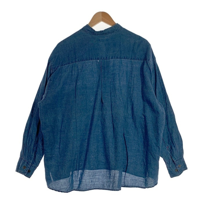 BLUE BLUE ブルーブルー バンドカラー シャンブレープルオーバーシャツ デニム インディゴ Size 2 福生店