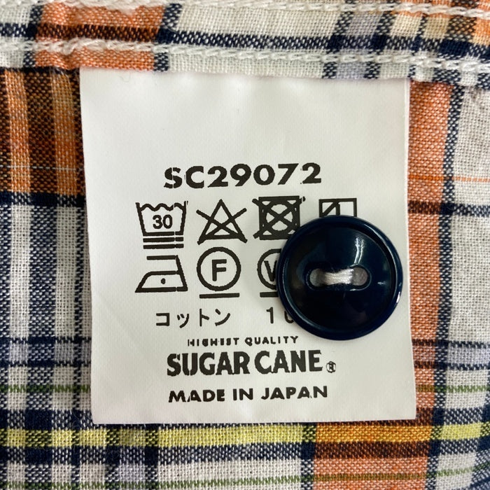 SUGAR CANE シュガーケーン マドラスチェック 長袖チェックシャツ SC29072 ネイビーxオレンジ sizeM 瑞穂店