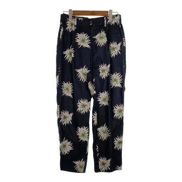 CALEE キャリー 21SS flower pattern linen tapered pants フラワーパターン リネンテーパードパンツ ブラック Size L 福生店