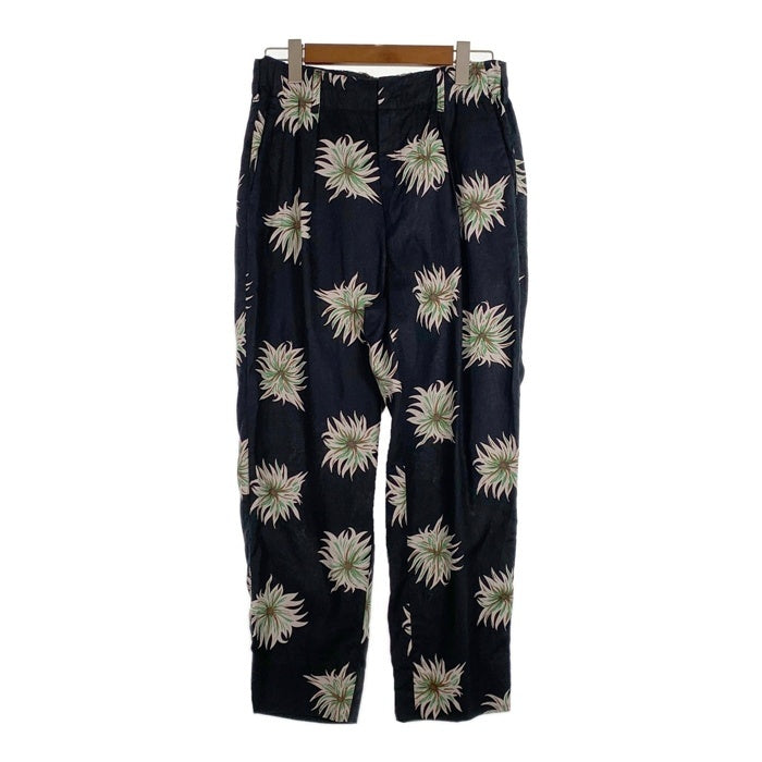CALEE キャリー 21SS flower pattern linen tapered pants フラワーパターン リネンテーパードパンツ ブラック Size L 福生店