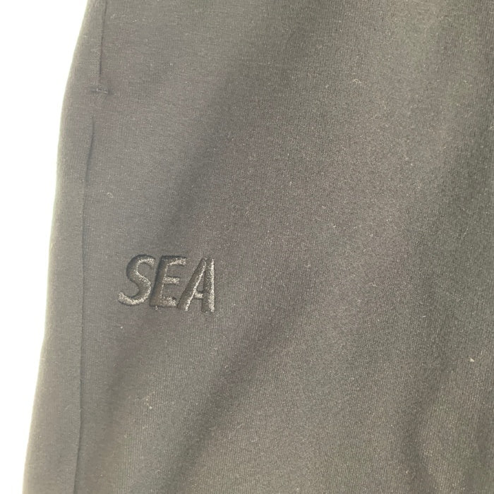 WIND AND SEA ウィンダンシー ロゴ刺繡 コットン ポリエステル ショートパンツ ブラック ジャージ素材 WAS-O-ESS-24-Q3-JER-08 Size L 福生店