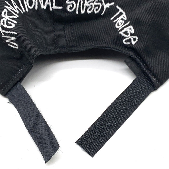 80-90's STUSSY ステューシー TRIBE刺繡 5パネルキャップ ブラック バックマジックテープ オールド タグなし 福生店