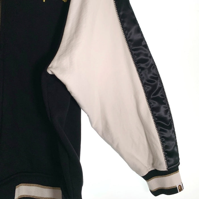 A BATHING APE ア ベイシング エイプ Souvenir Shark Zip Hoodie スーベニア シャーク ジップ パーカー フーディー ブラック ホワイト 001ZPK301308M Size XL 福生店