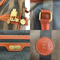 FENDI フェンディ ペカン柄 2WAY ボストンバッグ ブラック×ブラウン 瑞穂店