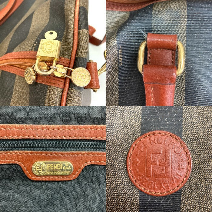 FENDI フェンディ ペカン柄 2WAY ボストンバッグ ブラック×ブラウン 瑞穂店
