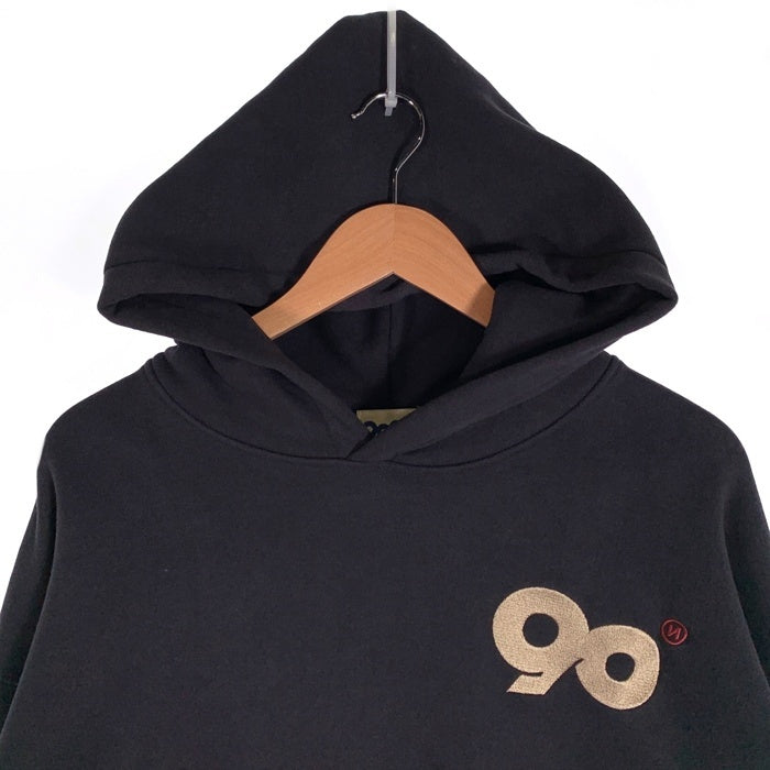 9090 ナインティナインティ 90 Logo Original Hoodie プルオーバーフーディー パーカー ロゴ刺繡 ネイビー NN1831 Size L 福生店