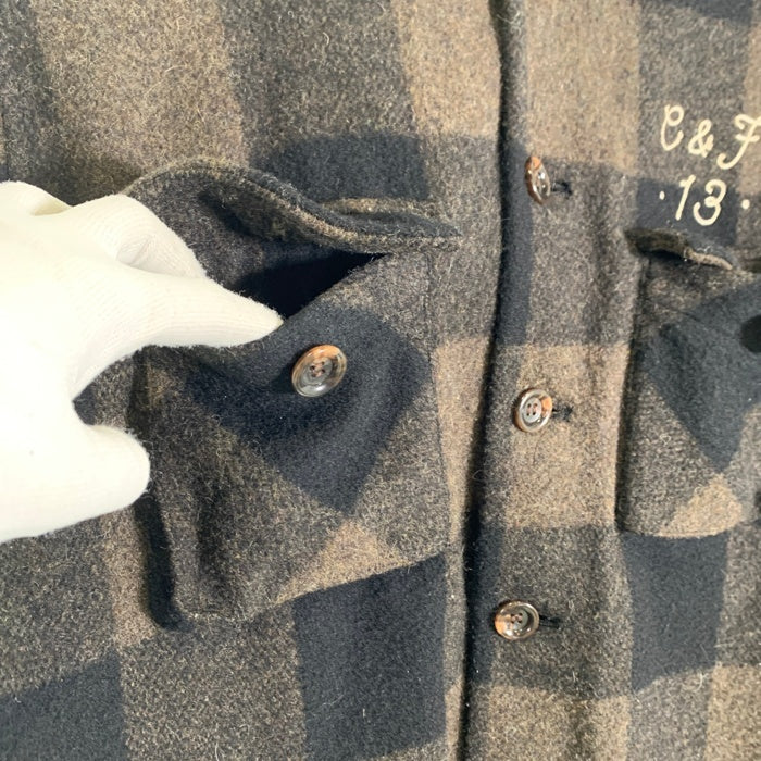 CLUCT クラクト バッファローチェック ウールシャツジャケット 中綿 ブラウン ブラック Size M 福生店