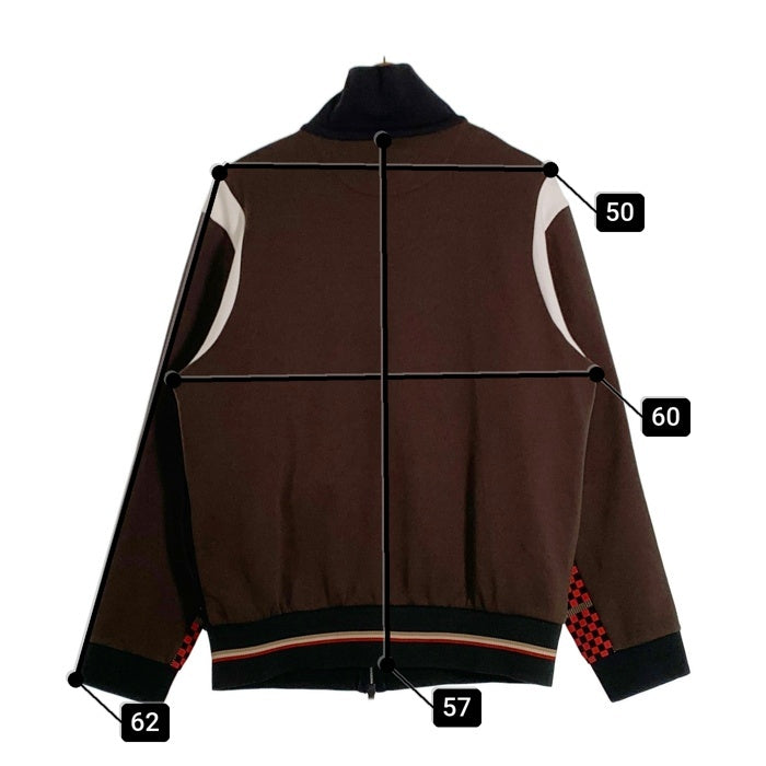 FENDI フェンディ 19SS Color-block Bomber Jacket ズッカ柄 ラインコットン ジップアップ トラック ジャケット ブラック ブラウン FY0960 A6ZY イタリア製 Size XL 福生店