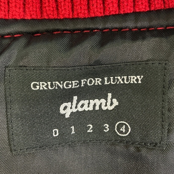 glamb グラム ドンキーカラー レザー ウールスタジャン レッド GB17AT/JKT10 Size 4 瑞穂店