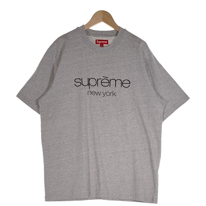 SUPREME シュプリーム 23AW Classic Logo S/S Top クラシックロゴ Tシャツ 刺繡 グレー Size L 福生店