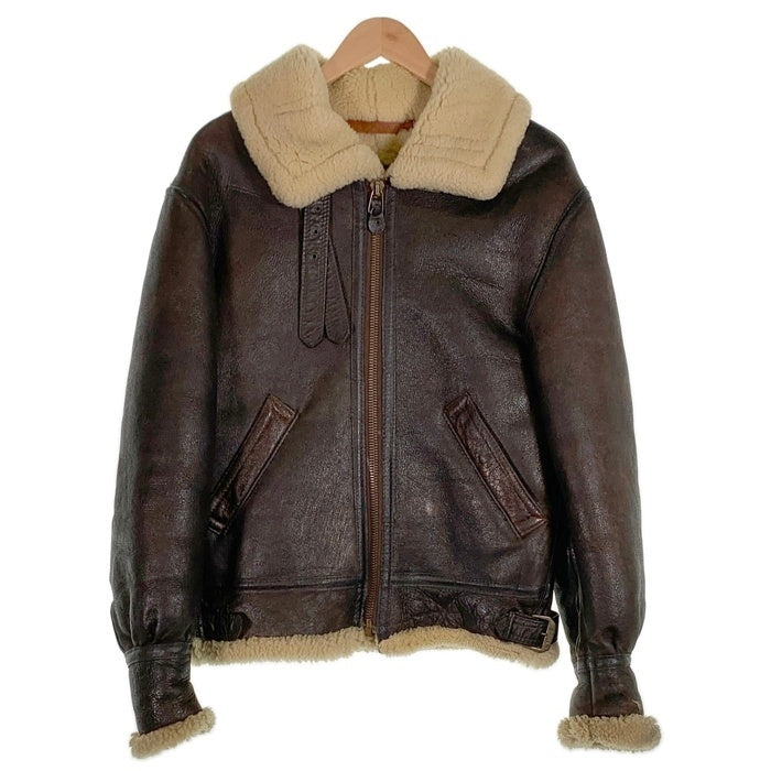 AVIREX アヴィレックス TYPE B-3 シープスキン 羊革 ムートン フライト ジャケット ブラウン 33H5595 USA製 Size 34 福生店