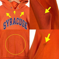 80's Champion チャンピオン SYRACUSE UNIVERSITY シラキュース大学 カレッジプリント プルオーバーフーディー パーカー トリコタグ後期 オレンジ USA製 Size L 福生店
