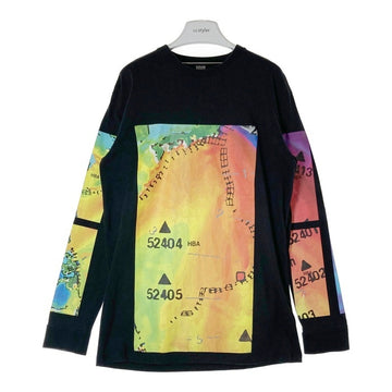 HOOD BY AIR フッドバイエアー マップ柄 ブラック ロングTシャツ sizeL 瑞穂店