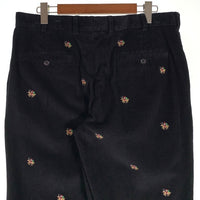 Brooks Brothers ブルックスブラザーズ コーデュロイパンツ サンタクロース刺繡 総柄 ブラック Size 38 福生店
