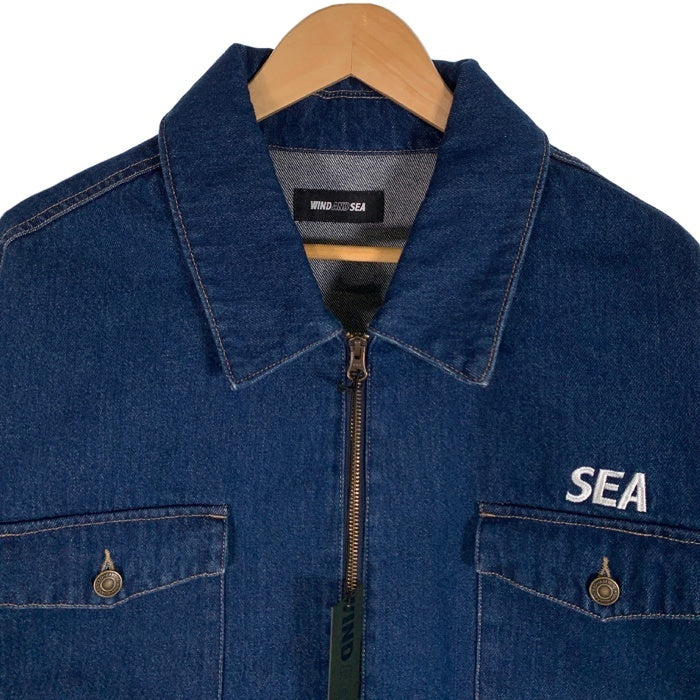 WIND AND SEA ウィンダンシー 24SS Front Zip Denim Jacket フロントジップ デニムジャケット プリント インディゴ WDS-O-ATTP-24-Q3-JK-01 Size XL 福生店