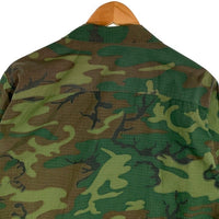 60’s U.S.ARMY 米軍 ジャングルファティーグ ミリタリージャケット カモフラージュ リップストップ 69年会計 8415-945-7656 Size M-R 福生店