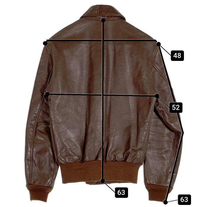 80's 90's AVIREX アヴィレックス EMAR ジップ Genuine Horsehide ホースハイド A-2 レザー フライト ジャケット ブラウン DRAWING NO. 30-1415, CONTRACT NO. 1978-01 USA製 Size 34 福生店