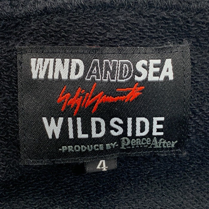 WIND AND SEA ウィンダンシー WILD SIDE ワイルドサイド リバースロゴ プルオーバースウェットパーカー ブラック ヨウジヤマモト Size 4 福生店