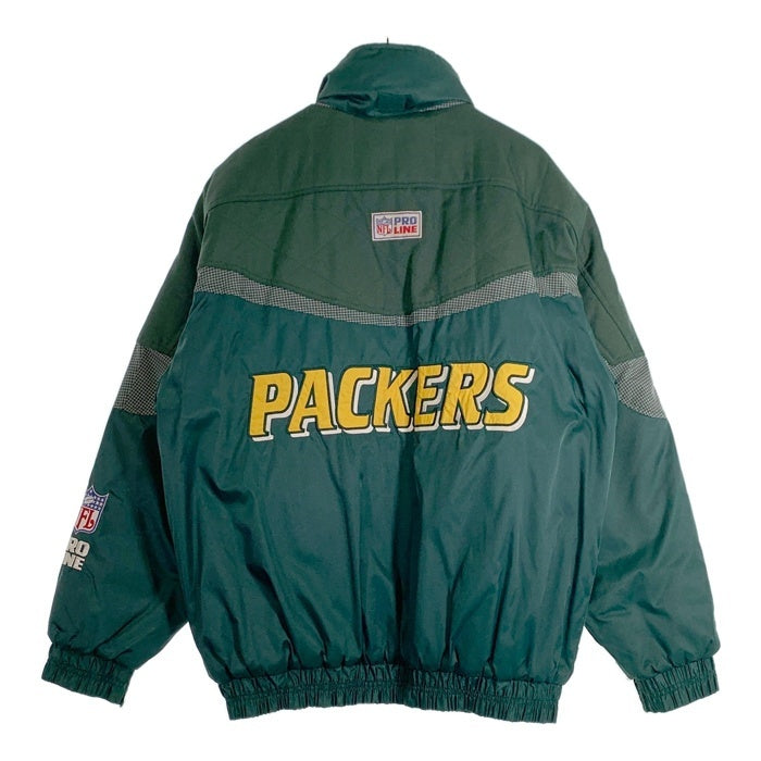 90-00's NFL PRO LINE GREENBAY PACKERS グリーンベイ・パッカーズ ナイロンジャケット 中綿 グリーン LOGO ATHLETIC Size L 福生店