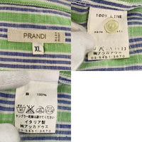 PRANDI プランディ ストライプ リネンシャツ グリーン 半袖 Size XL 福生店