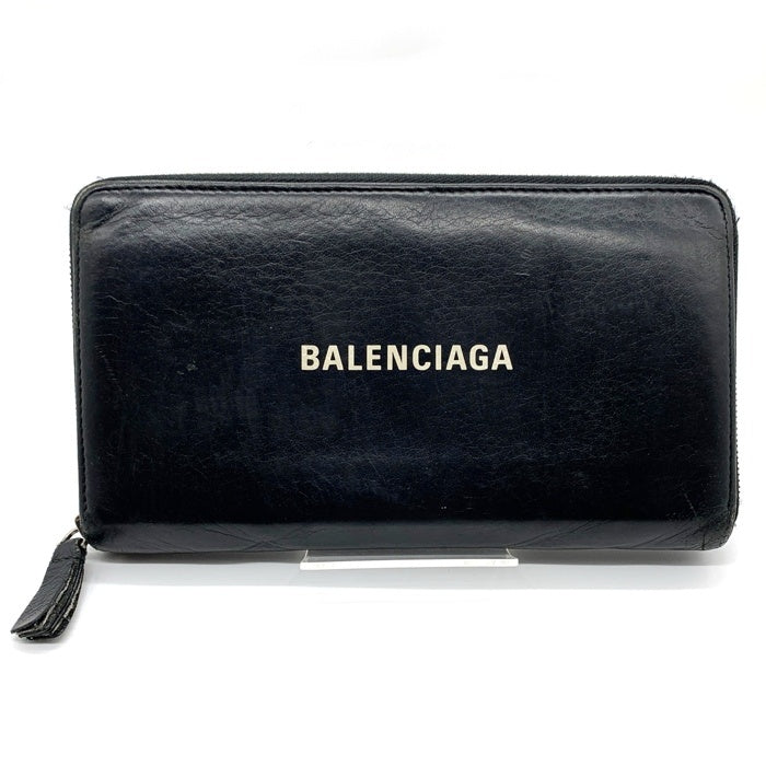 BALENCIAGA バレンシアガ ラウンドファスナー レザーウォレット 長財布 ブラック 661935 福生店