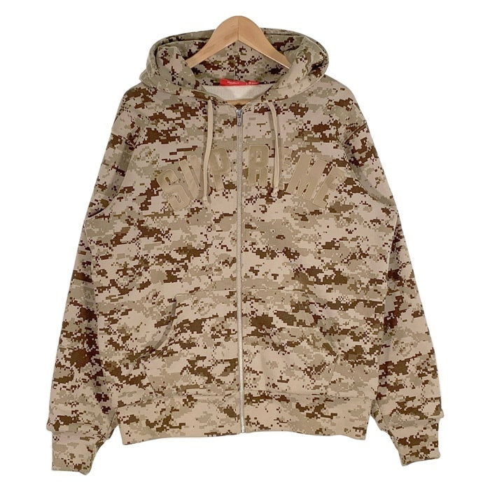 SUPREME シュプリーム 17AW Arc Logo Thermal Zip Up Sweatshirt アーチロゴ サーマルジップアップ スウェットパーカー Tan Digi Camo タン デジカモ Size M 福生店