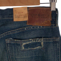 DENIM&SUPPLY RALPH LAUREN デニムアンドサプライ ラルフローレン SLIM スリムテーパードデニムパンツ ダメージリペア加工 インディゴ Size 34×30 福生店