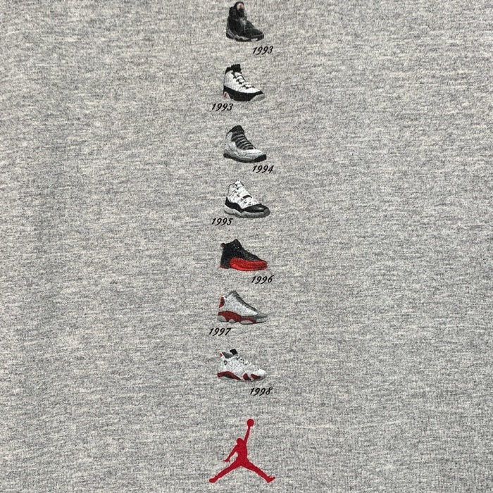 90's NIKE ナイキ 14 YEARS OF AIR エアジョーダン プリントTシャツ グレー メキシコ製 Size XL 福生店