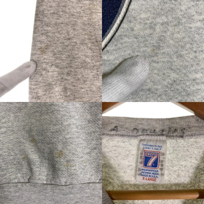 90's NFL ダラス・カウボーイズ プリント クルーネックスウェットトレーナー グレー LOGO7 USA製 Size XL 福生店