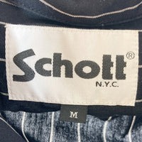 Schott ショット 3125084 ストライプ ワークシャツ ブラック sizeM 瑞穂店