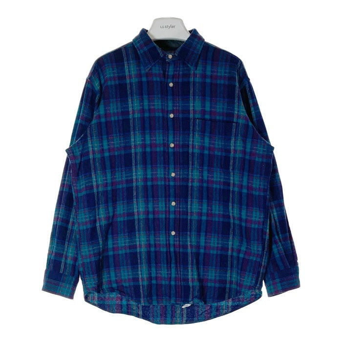 PENDLETON ペンドルトン 70's USA製 チェック ウールシャツ ネイビー×パープル sizeL 瑞穂店