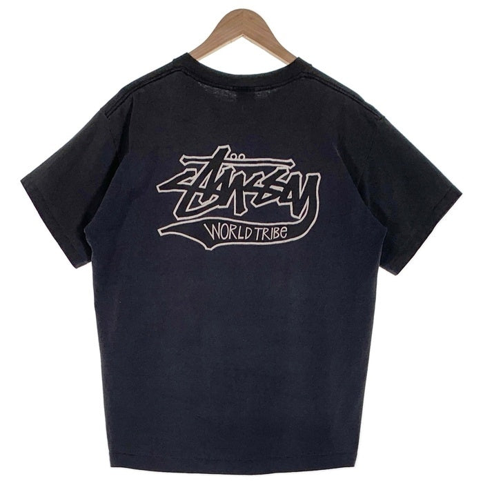 80's 90's STUSSY ステューシー WORLD TRIBE 半袖 Tシャツ ブラック USA製 Size XL 福生店