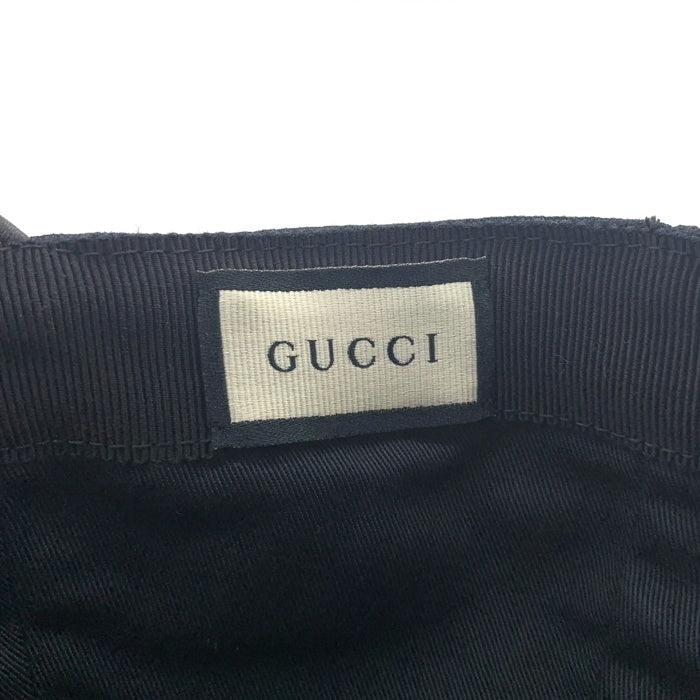 GUCCI グッチ インターロッキングG ロゴ刺繡 ベースボールキャップ ブラック Size M (58cm) 福生店