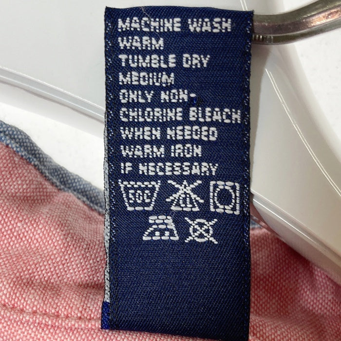 GAP ギャップ OLD ボタンダウン オックスフォード 半袖シャツ ドミニカ共和国製 ストライプ ピンク sizeXL 瑞穂店