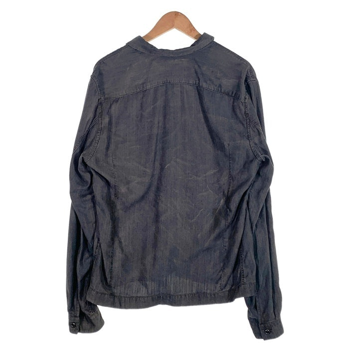DIESEL BLACK GOLD ディーゼルブラックゴールド リヨセル USED加工 長袖シャツ ボタン ファスナー ブラック Size 50 福生店