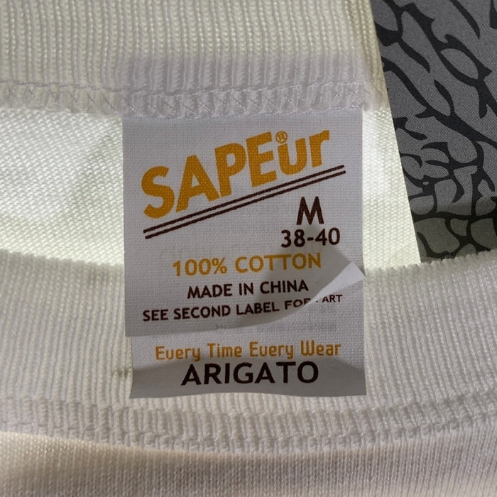 SAPEur サプール アニマルロゴプリント Tシャツ ホワイト A0021-091 Size M 福生店