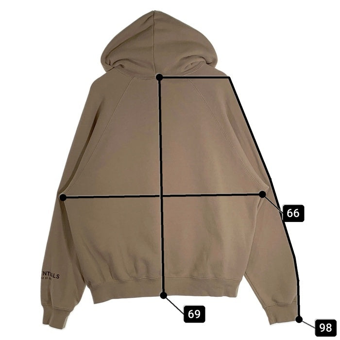 FOG ESSENTIALS エッセンシャルズ フロントラバーロゴプリント プルオーバースウェットパーカー ベージュ Size M 福生店