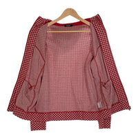 BURBERRY BLACK LABEL バーバリーブラックレーベル ジップアップ コットンパーカー チェック ホース刺繡 レッド BMV04-203-16 Size 3 福生店