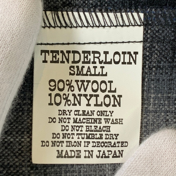 TENDERLOIN テンダーロイン T-WOOL SHT オンブレチェック オープンカラーウールシャツ ブラック ブルー Size S 福生店