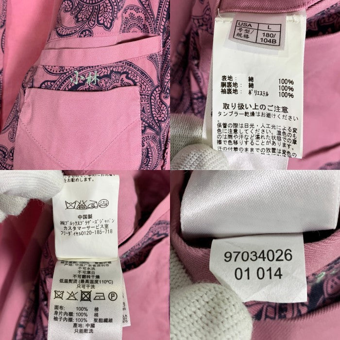 Brooks Brothers ブルックスブラザーズ コットン 3B テーラードジャケット ピンク 本切羽 カジュアル Size L 福生店
