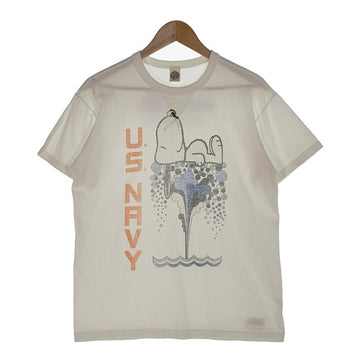 TOY'S McCOY トイズマッコイ SNOOPY TEE U.S.NAVY SUBMARINE スヌーピー プリントTシャツ 前V ホワイト Size L 福生店