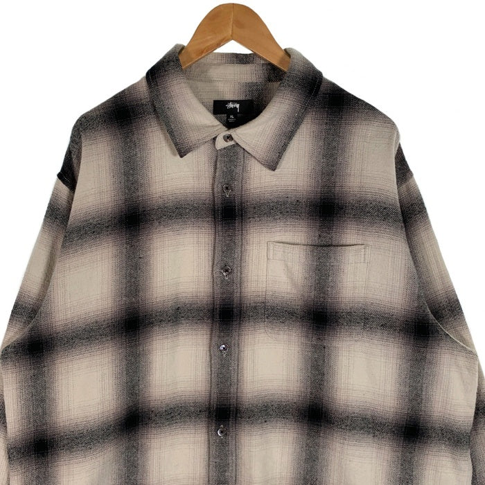 STUSSY ステューシー 22AW Hellshire Plaid Shirt オンブレチェック フランネルシャツ グレー コットン 1110261 Size XL 福生店